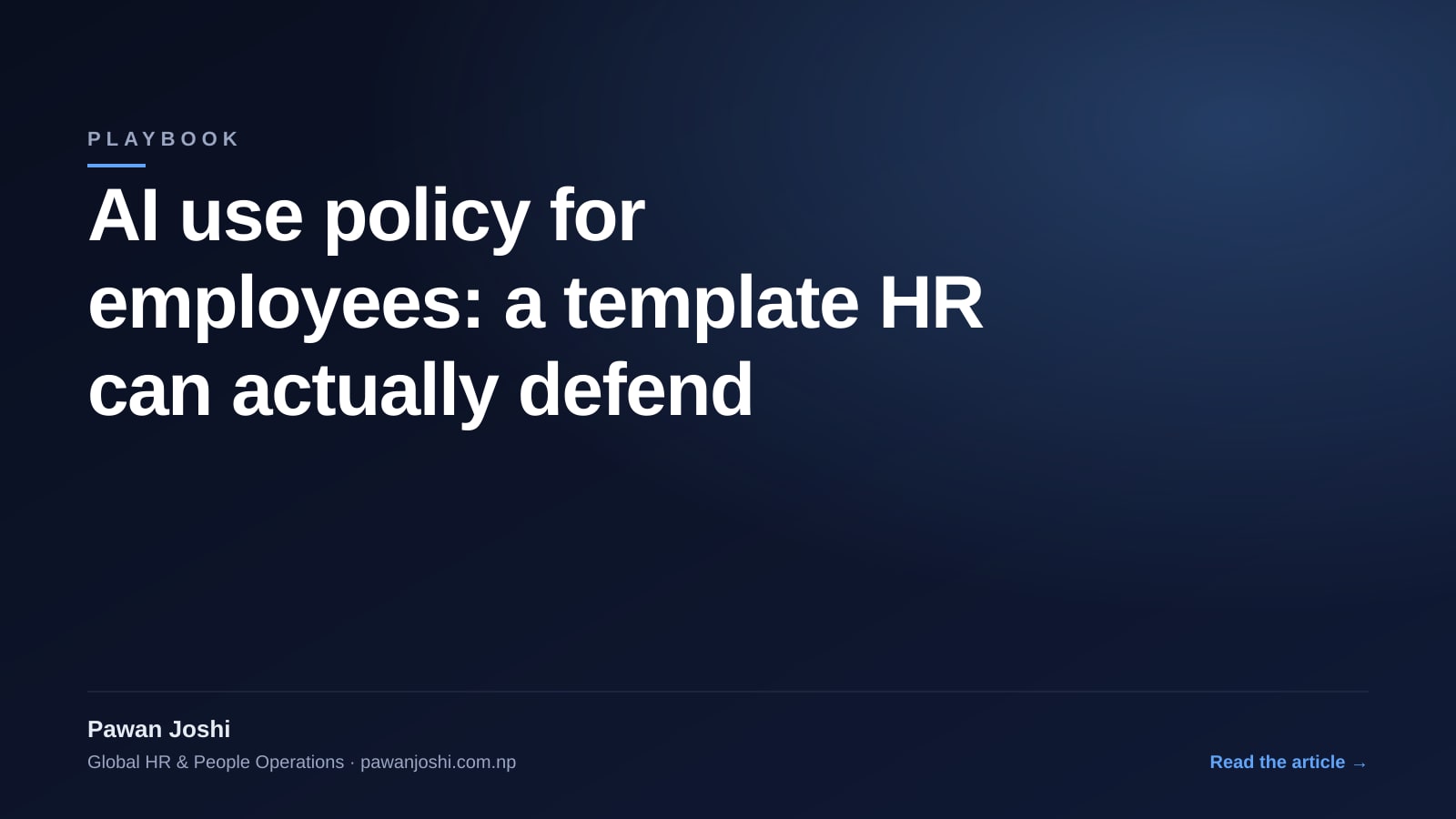 AI use policy for employees: a template HR can actually defend — HR ...