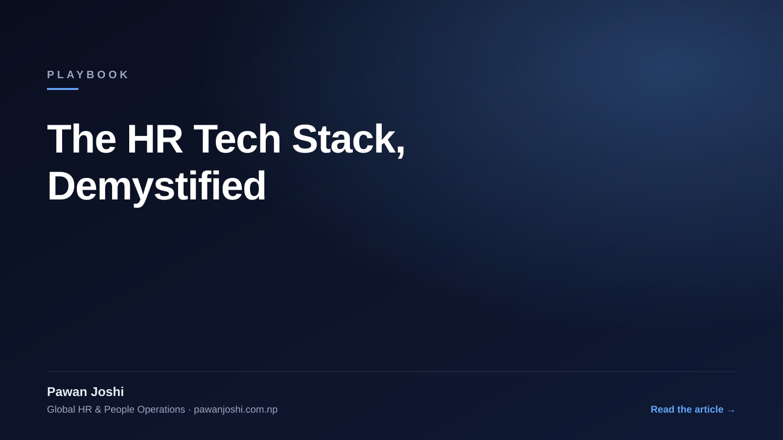 The HR Tech Stack, Demystified — HR Playbook